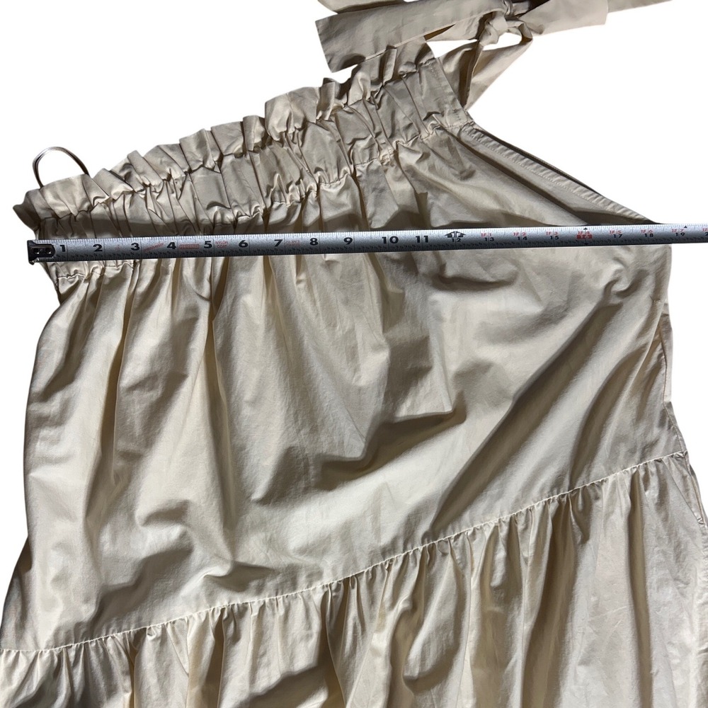Xirena Maisie One Shoulder Tiered Maxi Dress Cream Cotton Size L Retail $294 EUC - Picture 11 of 12
